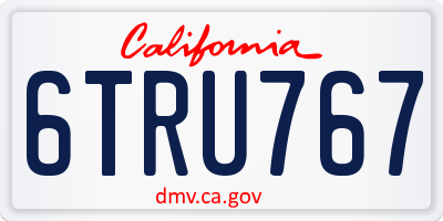 CA license plate 6TRU767