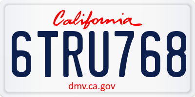 CA license plate 6TRU768