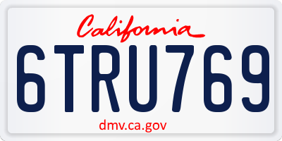 CA license plate 6TRU769