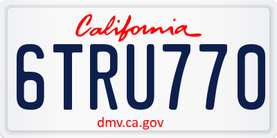 CA license plate 6TRU770