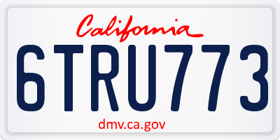 CA license plate 6TRU773