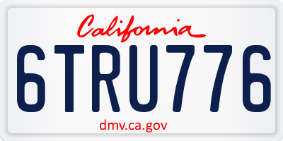 CA license plate 6TRU776