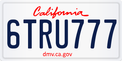 CA license plate 6TRU777