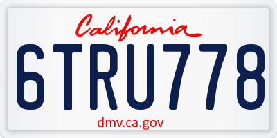 CA license plate 6TRU778