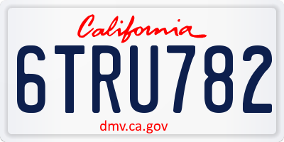 CA license plate 6TRU782