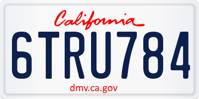 CA license plate 6TRU784