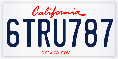 CA license plate 6TRU787