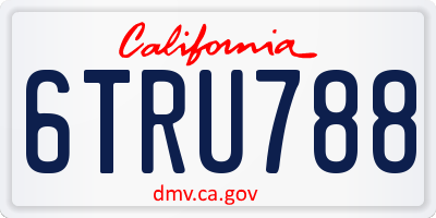 CA license plate 6TRU788
