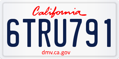CA license plate 6TRU791