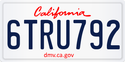 CA license plate 6TRU792