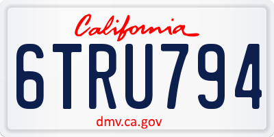 CA license plate 6TRU794