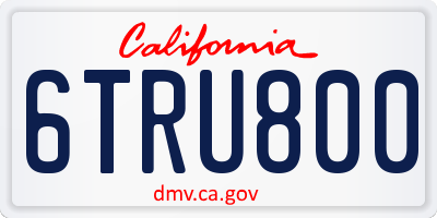 CA license plate 6TRU800
