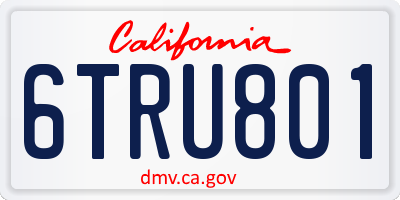 CA license plate 6TRU801