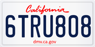 CA license plate 6TRU808