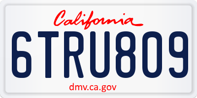 CA license plate 6TRU809