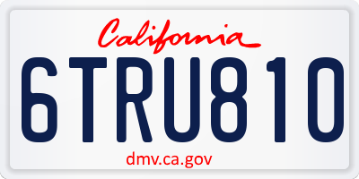 CA license plate 6TRU810