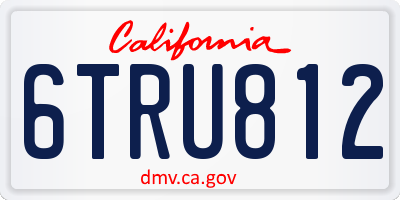 CA license plate 6TRU812