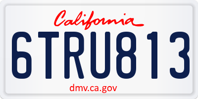 CA license plate 6TRU813