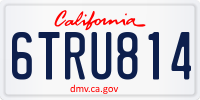 CA license plate 6TRU814