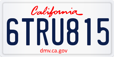 CA license plate 6TRU815