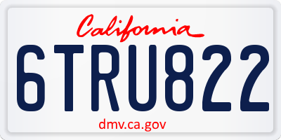CA license plate 6TRU822
