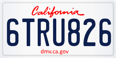 CA license plate 6TRU826