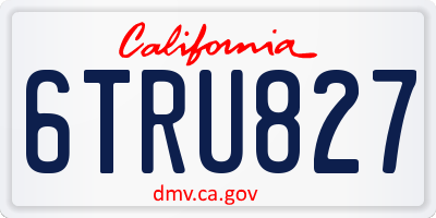 CA license plate 6TRU827