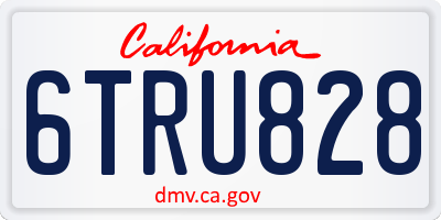 CA license plate 6TRU828