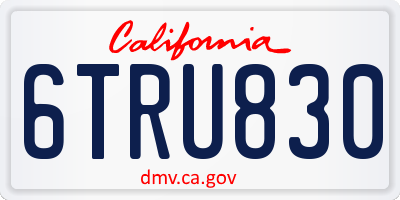 CA license plate 6TRU830