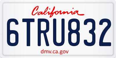 CA license plate 6TRU832