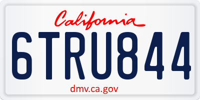 CA license plate 6TRU844