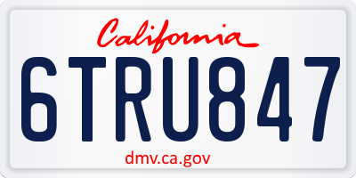 CA license plate 6TRU847