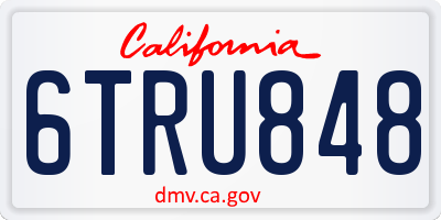 CA license plate 6TRU848