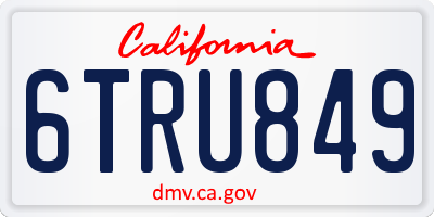 CA license plate 6TRU849