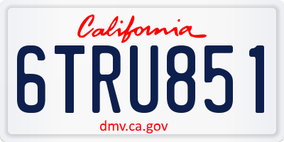 CA license plate 6TRU851