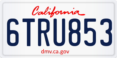 CA license plate 6TRU853