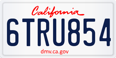 CA license plate 6TRU854