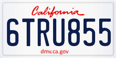 CA license plate 6TRU855