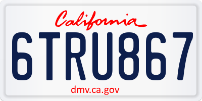 CA license plate 6TRU867