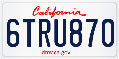 CA license plate 6TRU870