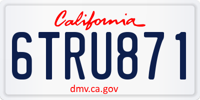 CA license plate 6TRU871