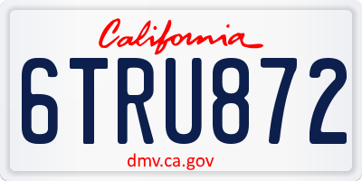 CA license plate 6TRU872