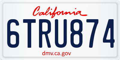 CA license plate 6TRU874