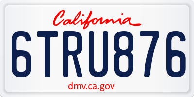 CA license plate 6TRU876