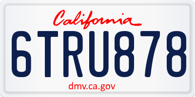 CA license plate 6TRU878