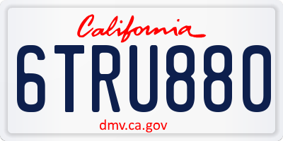 CA license plate 6TRU880