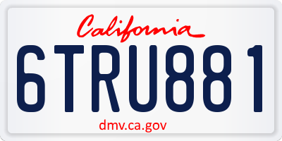 CA license plate 6TRU881