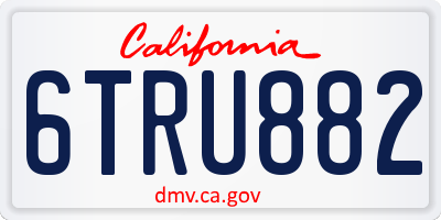 CA license plate 6TRU882