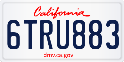 CA license plate 6TRU883