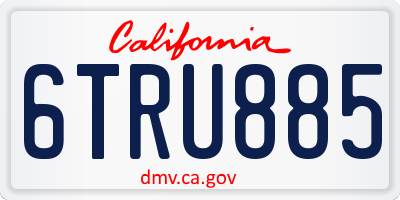 CA license plate 6TRU885